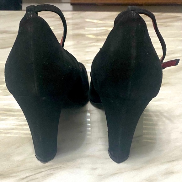 YSL Suede ankle strap peep toe shoes - Picture 6 of 9